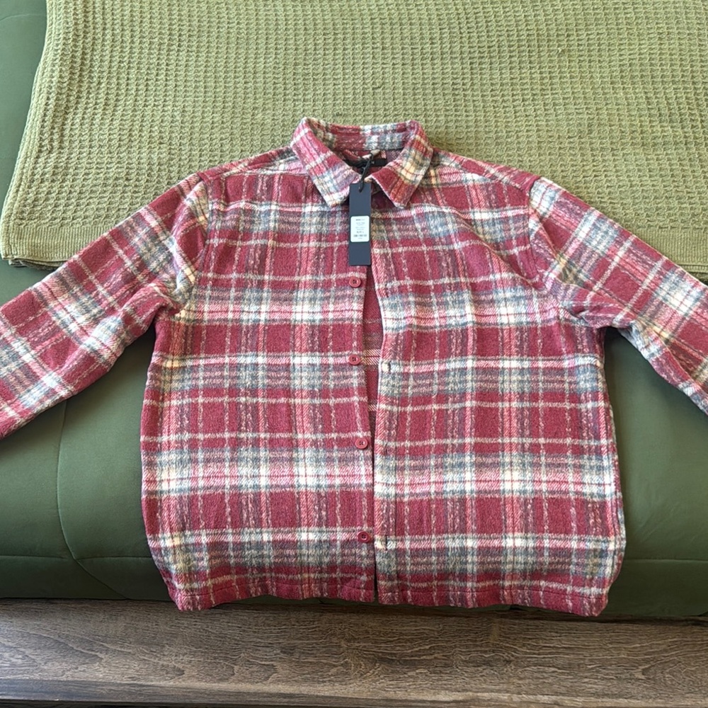 Tondo Plaid Button Up Shirt - Red/combo